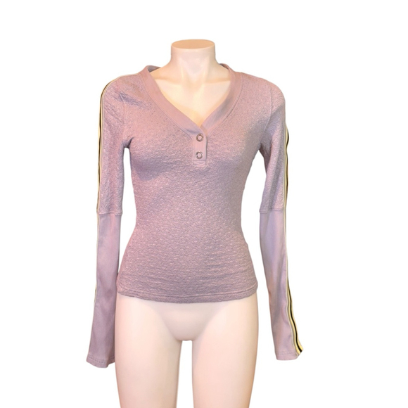 FP Movement Tops - Women's FP Movement Long Sleeve Top Purple/Gray Size m e17